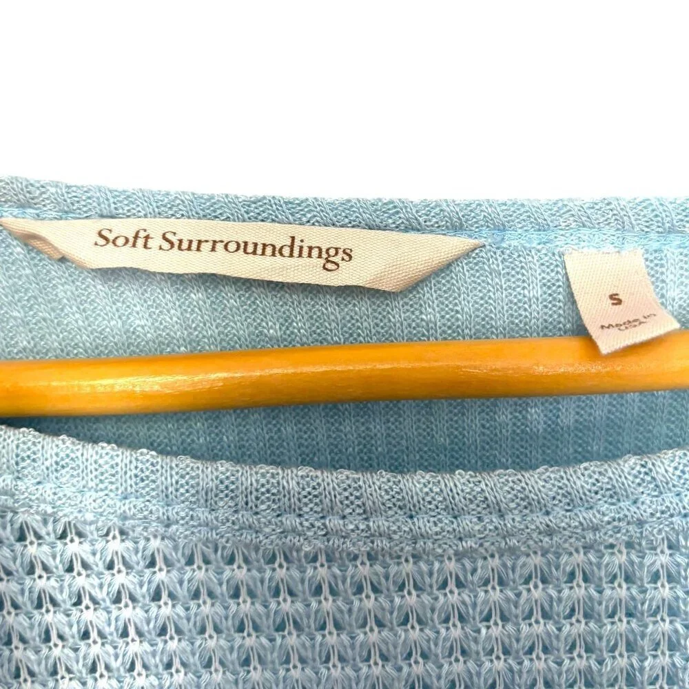 Soft Surroundings Lightweight Knit Sweater Size Small Very Light Blue Spring - Picture 4 of 5